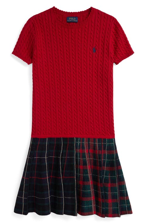 Kids' Cable Knit Sweater Dress
