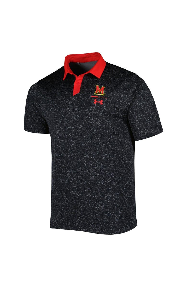 Under Armour Men's Under Armour Black Maryland Terrapins Static Performance Polo, Alternate, color,