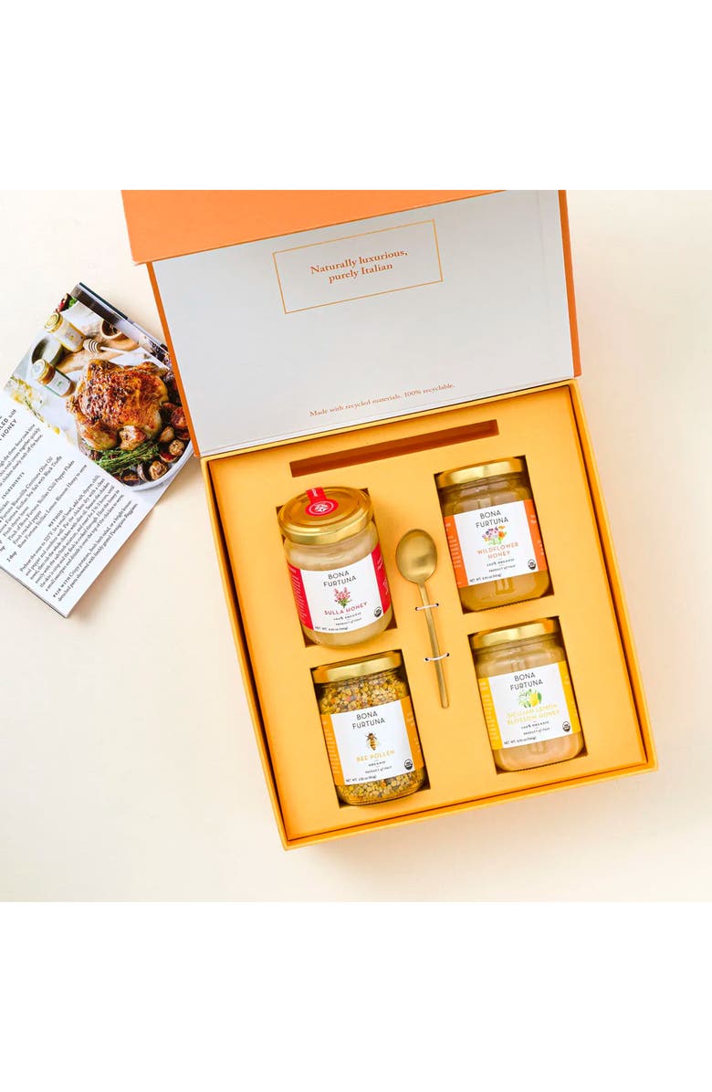 Uncommon Goods Taste of Italy Naturally Infused Raw Honey Set by Bona Furtuna, Alternate, color, Orange