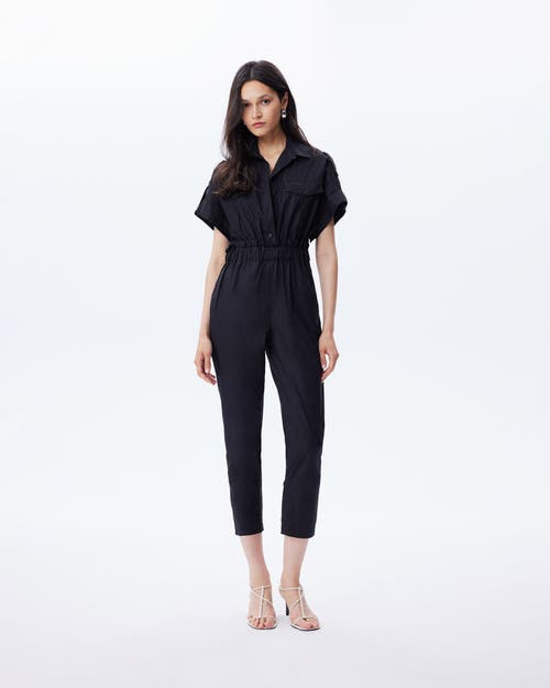 Theo The Label Women's Black Echo Paper Bag Jumpsuit In Black