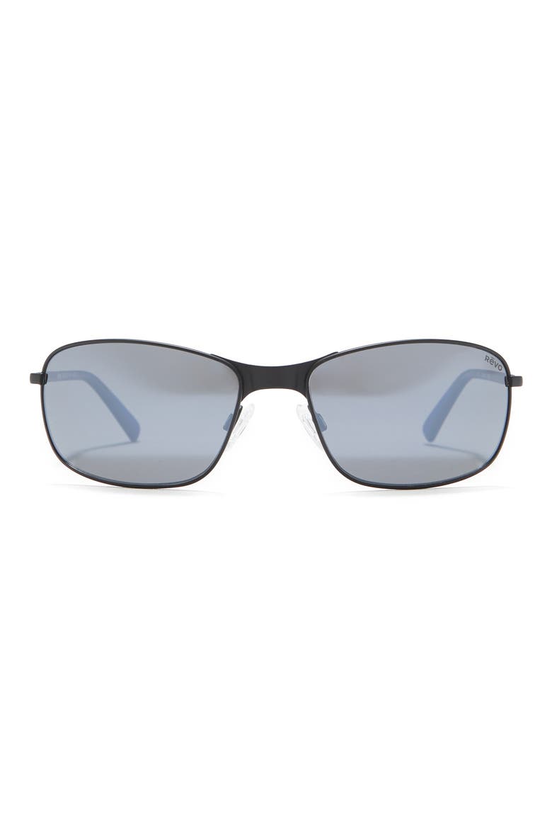 Decoy 60mm Polarized Square Sunglasses, Main, color, BLACK