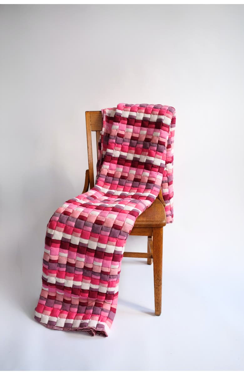 Inner Child Pink Tetris Sujani Quilt/Throw, Alternate, color, King