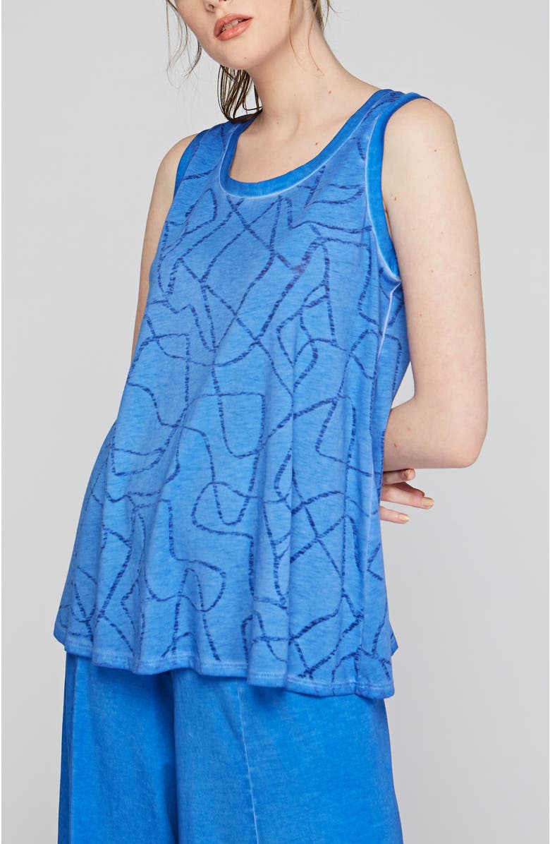 LUUKAA Ryder Devore Cotton Jersey Top, Main, color, Blue