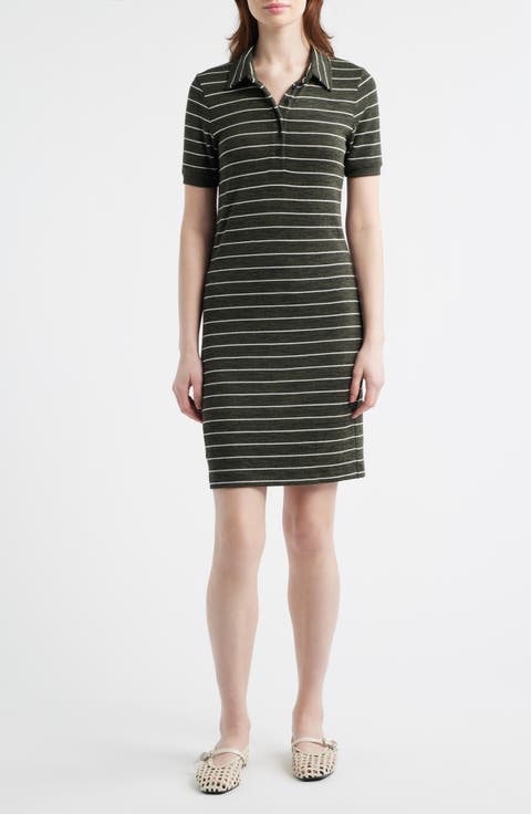 The Knit Stripe Polo Dress