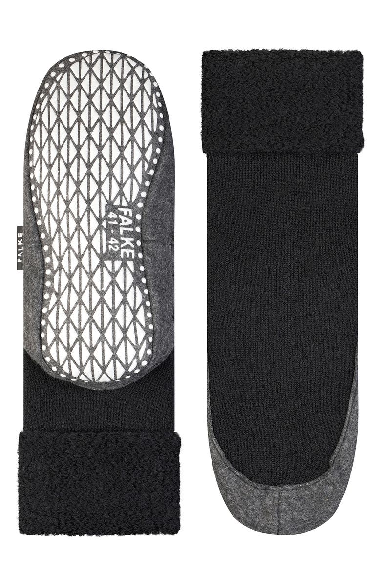Falke Cozyshoe Wool Blend Sock Slippers, Alternate, color, Black