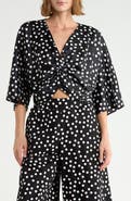 Renee C Polka Dot Front Twist Top