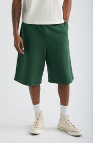 Elwood Pleated Baggy Organic Cotton Graphic Sweat Shorts
