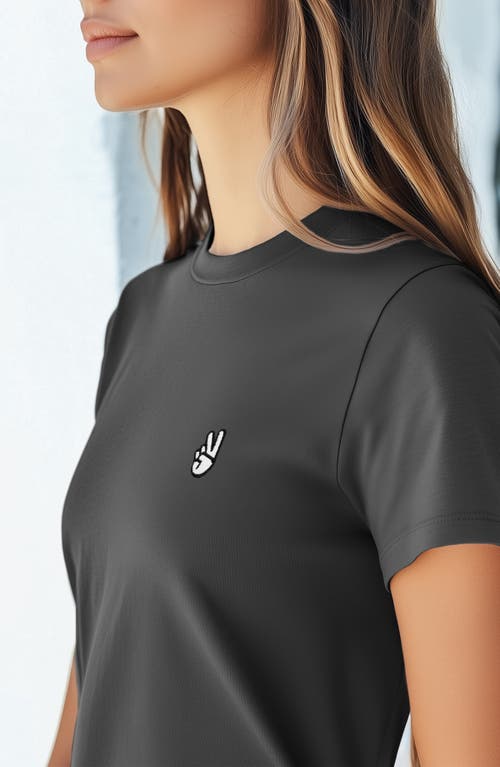 DALIX DALIX WOMENS PEACE SIGN JERSEY RELAXED TEE 