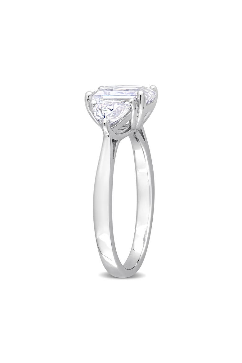 Octagon Cut & Trilliant Cut Moissanite Ring, Alternate, color, WHITE