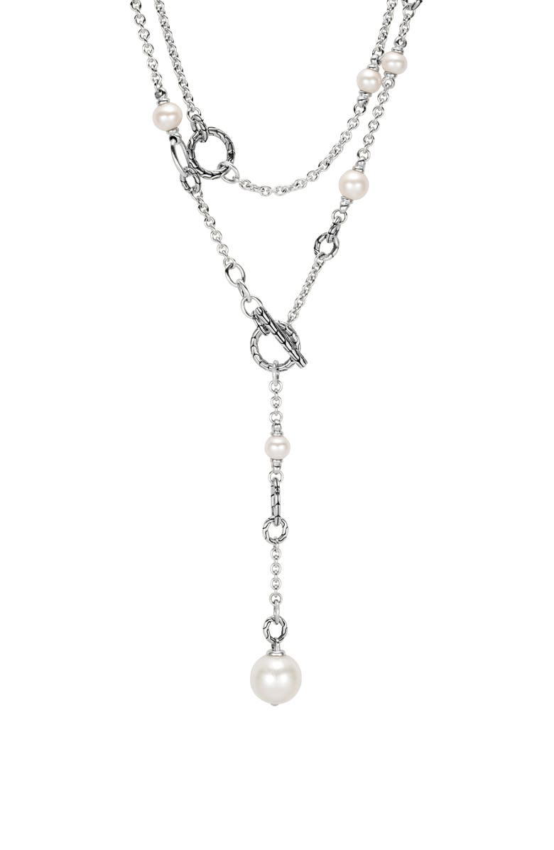 John Hardy Classic Chain Sautoir Pearl Y-Necklace, Main, color,