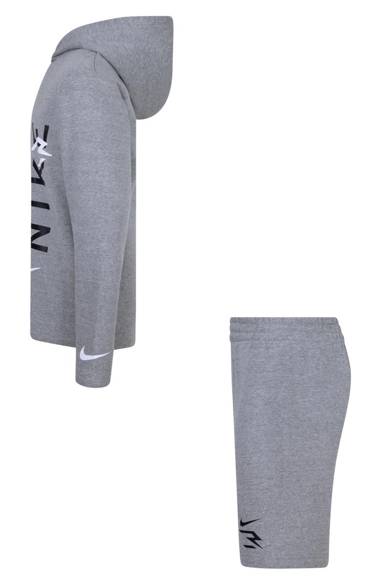 3 Brand Kids' Logo Pullover Hoodie & Shorts Set, Alternate, color, Gehcarbon