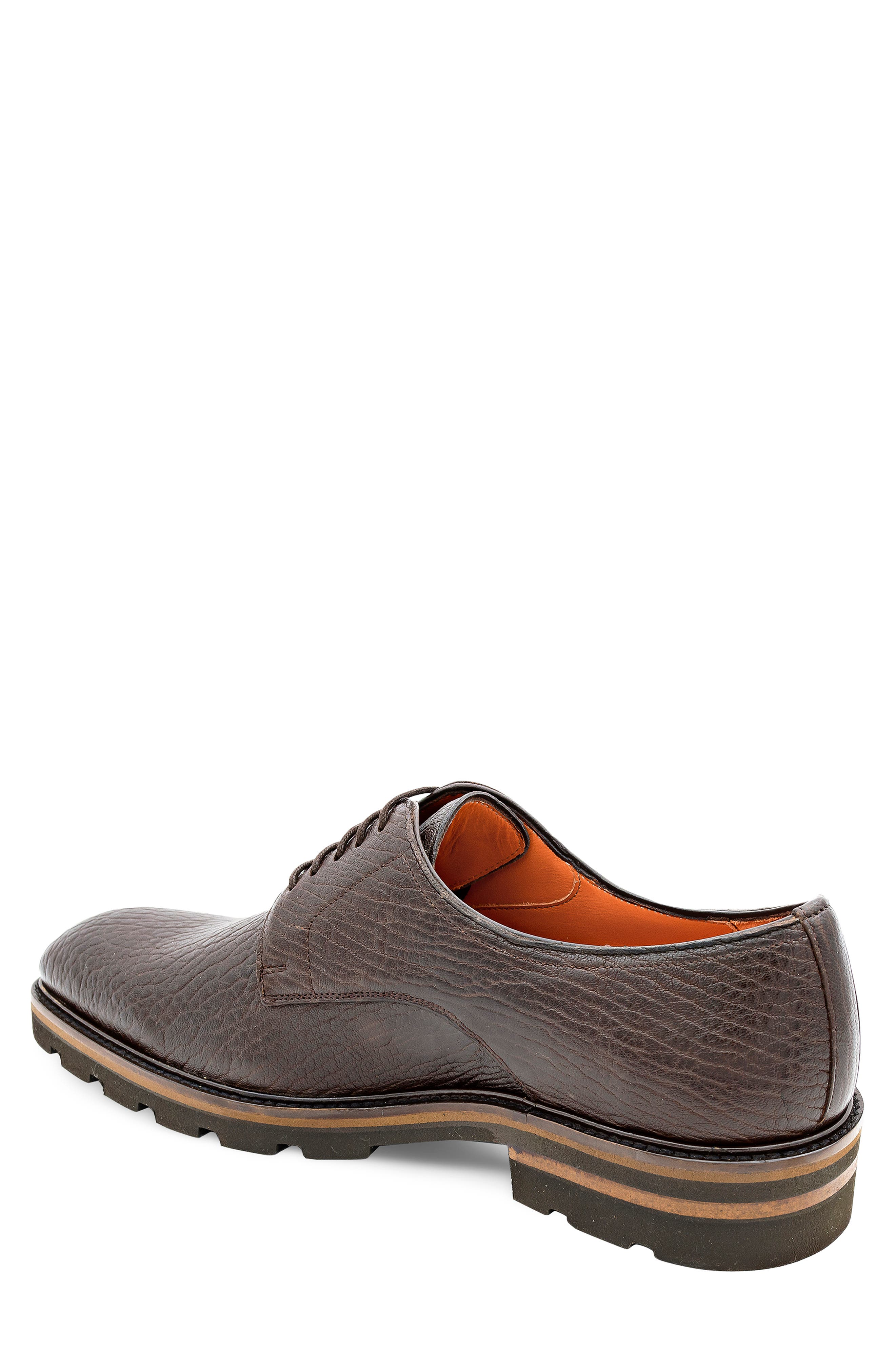 Grained Leather Derby, Alternate, color, BROWN