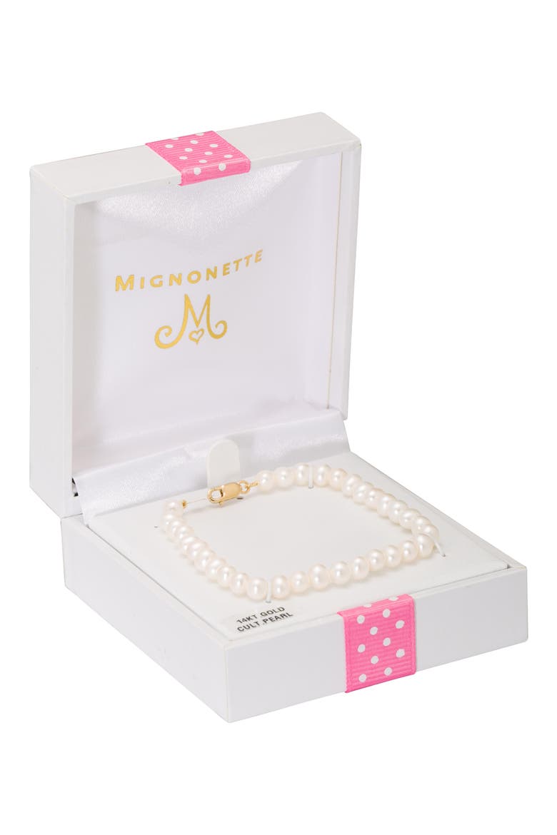14K Gold & Cultured Pearl Bracelet, Alternate, color, GOLD