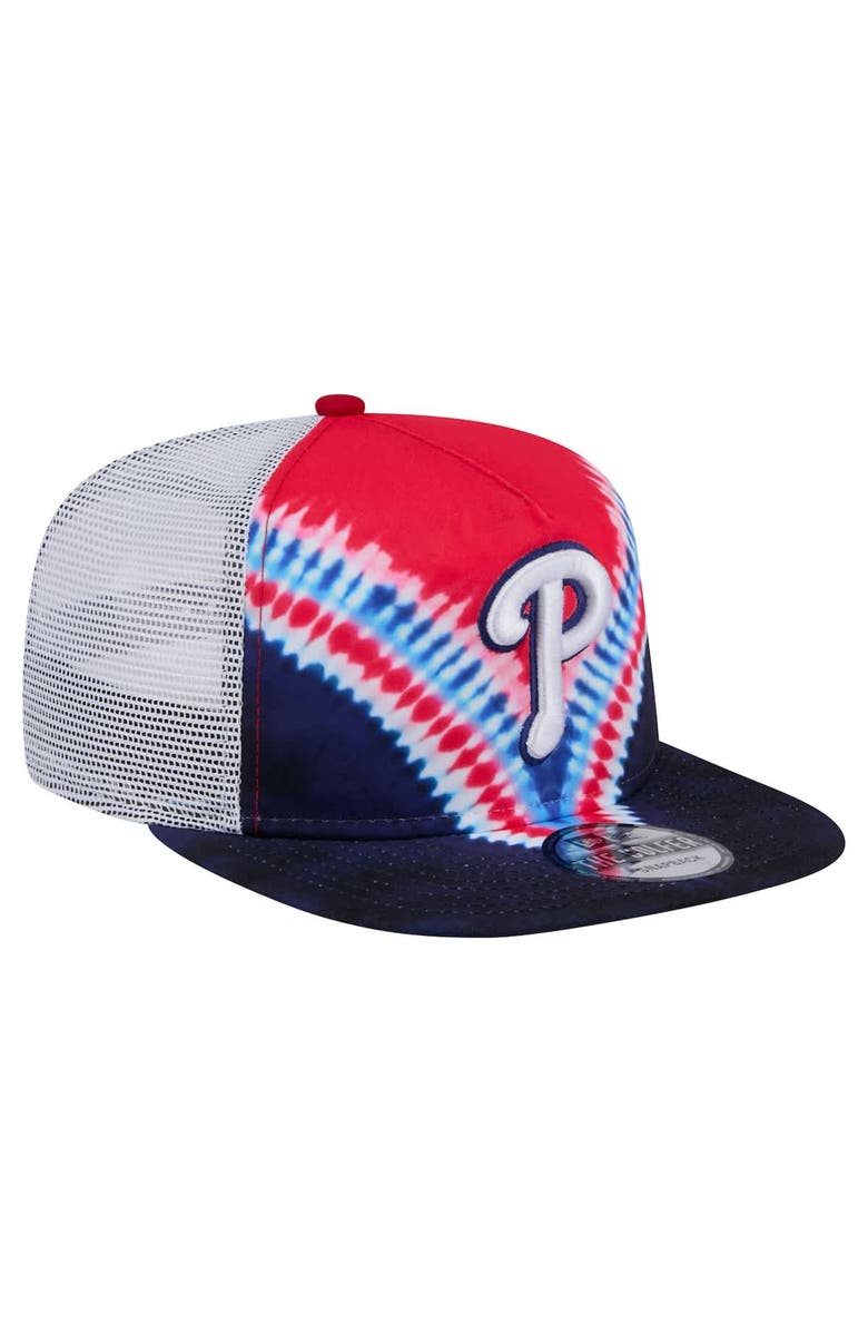 New Era Men's New Era Philadelphia Phillies Tie-Dye Golfer Trucker Adjustable Hat, Alternate, color, 