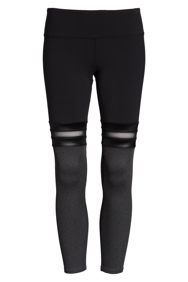 Player High Waist 7/8 Leggings, Alternate, color, BLACK/ CHARCOAL HEATHER
