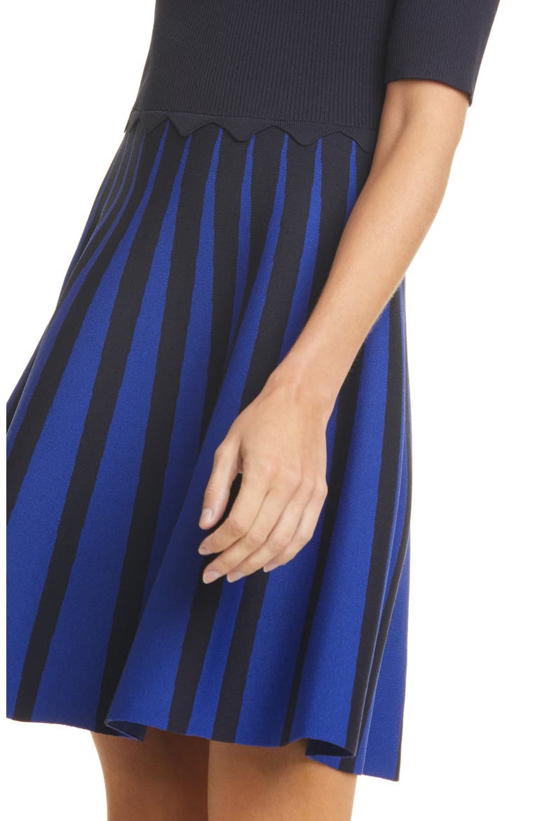 Salyee Short Sleeve Knit Skater Dress, Alternate, color, DARK BLUE
