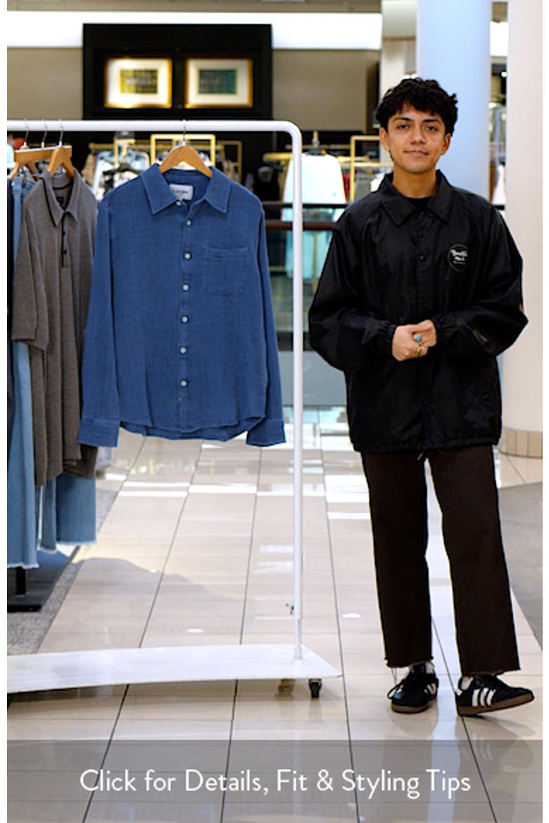 Pigment Dyed Cotton Waffle Button-Up Shirt video