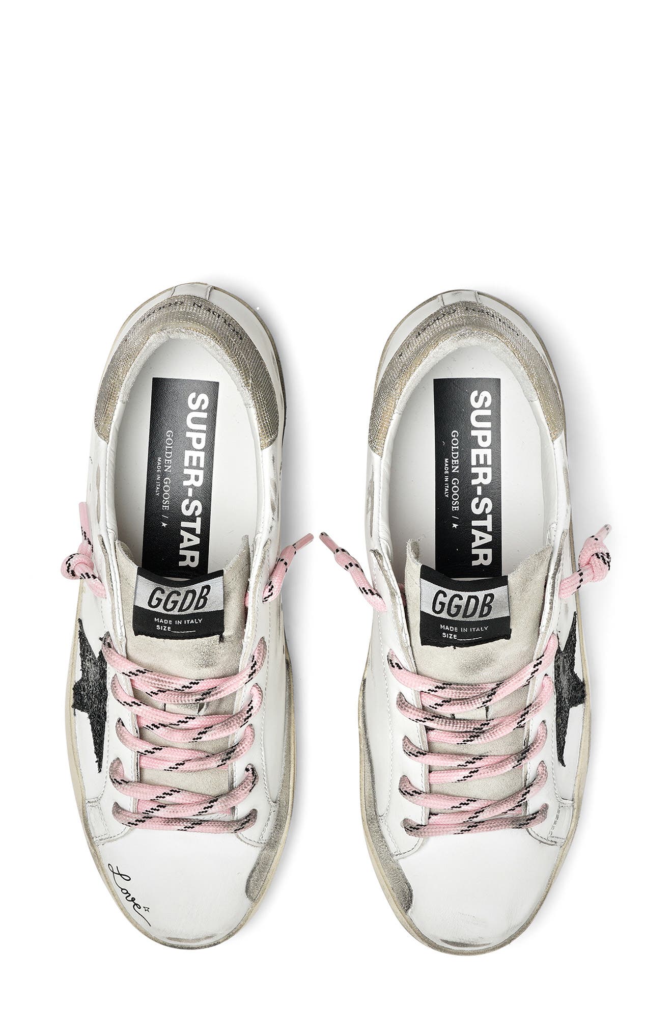 Super-Star Low Top Sneaker (Nordstrom Exclusive), Alternate, color, WHITE/ BLACK/ GOLD