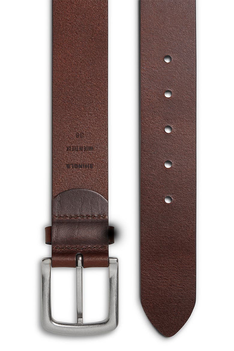 Essential Leather Belt, Alternate, color, DARK BROWN