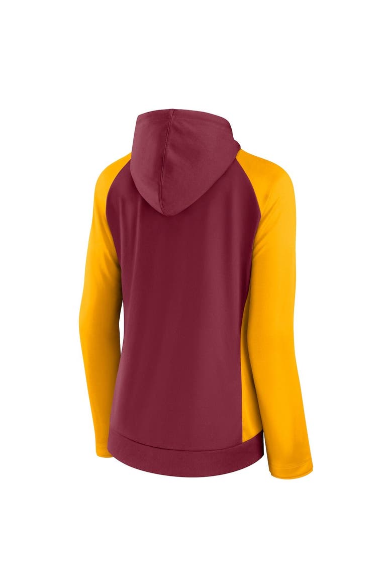 Women's Fanatics Burgundy/Gold Washington Commanders End Around Lightweight Raglan Full-Zip Hoodie Jacket, Alternate, color, Burgundy