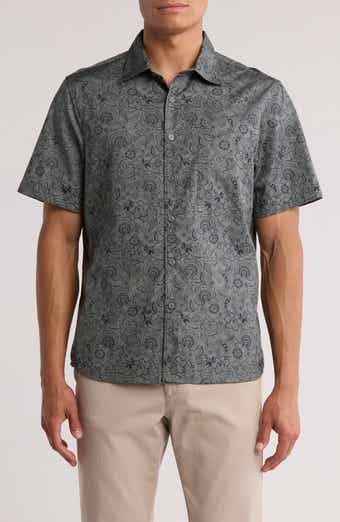NORDSTROM RACK Short Sleeve Cotton Poplin Button-Up Shirt