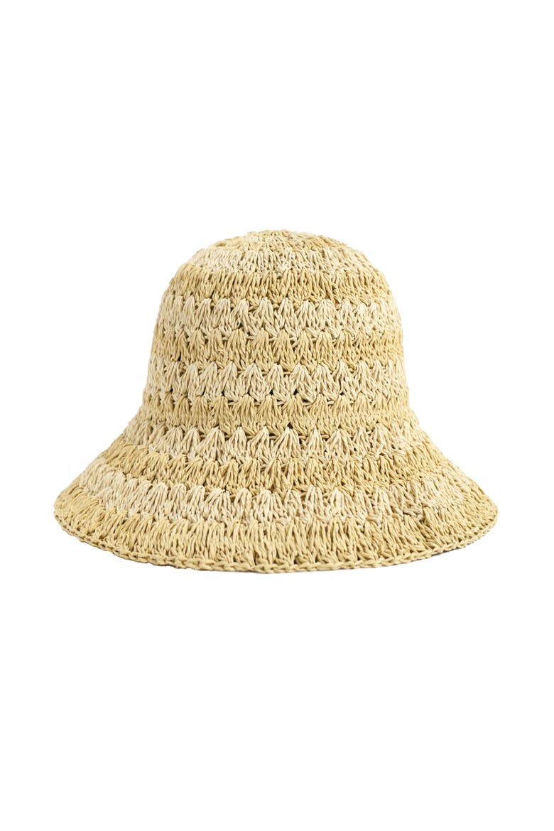 "Linea" Packable Straw Hat, Main, color, Khaki