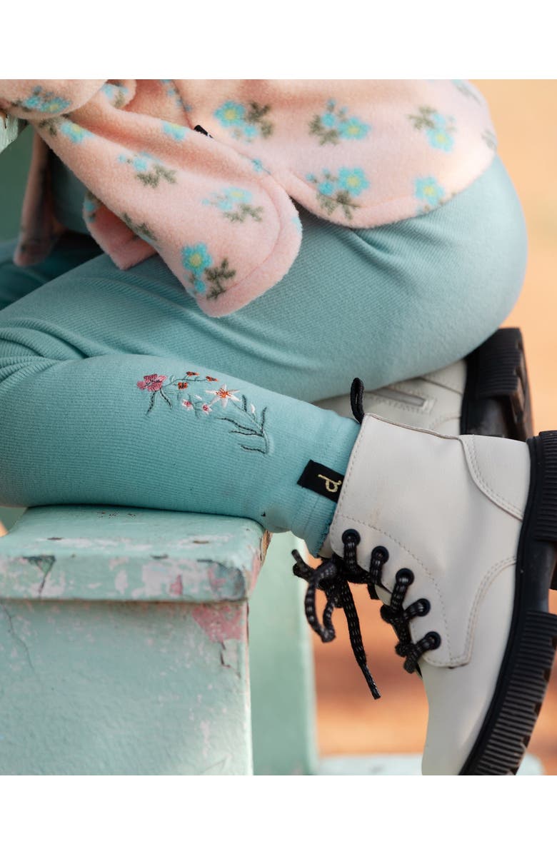 Deux par Deux Baby Girl's Super Soft Brushed Rib Leggings Light Blue, Alternate, color, 