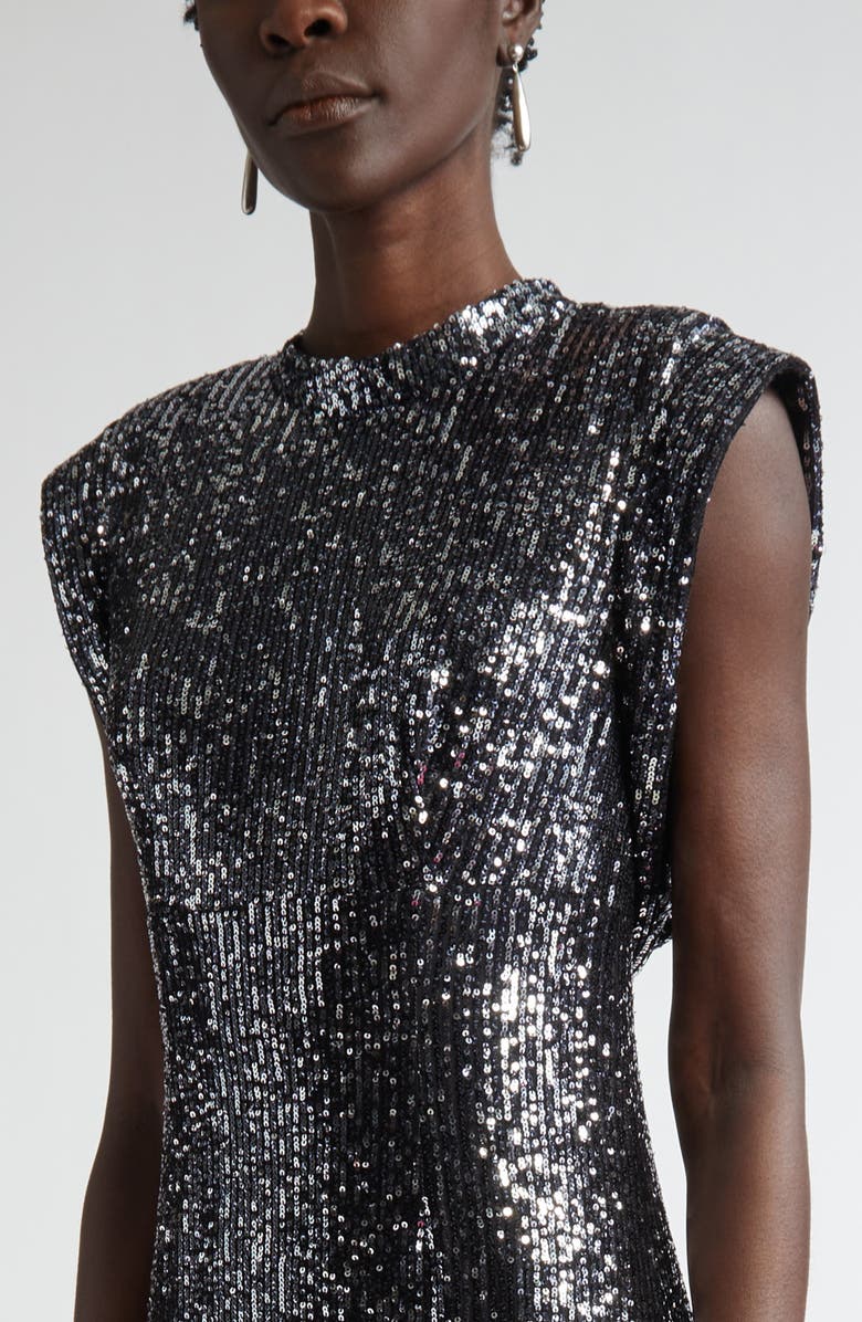 ST. JOHN Sequin Embroidered Drape Back Gown, Alternate, color, 