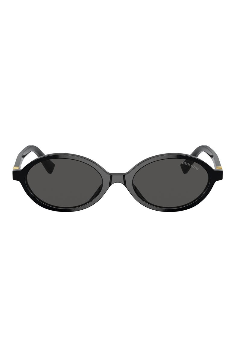 50mm Oval Sunglasses, Main, color, BLACK / DARK GREY