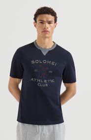Brunello Cucinelli Cotton jersey crew neck T-shirt with print