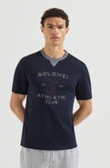 Brunello Cucinelli Cotton jersey crew neck T-shirt with print
