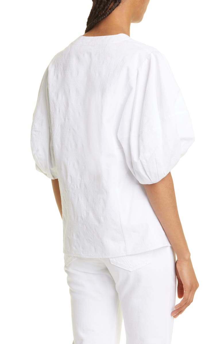 Chloé Renaissance Puff Sleeve Cotton Top, Alternate, color, 