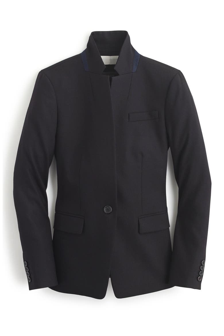 Regent Stand Collar Blazer, Alternate, color, BLACK