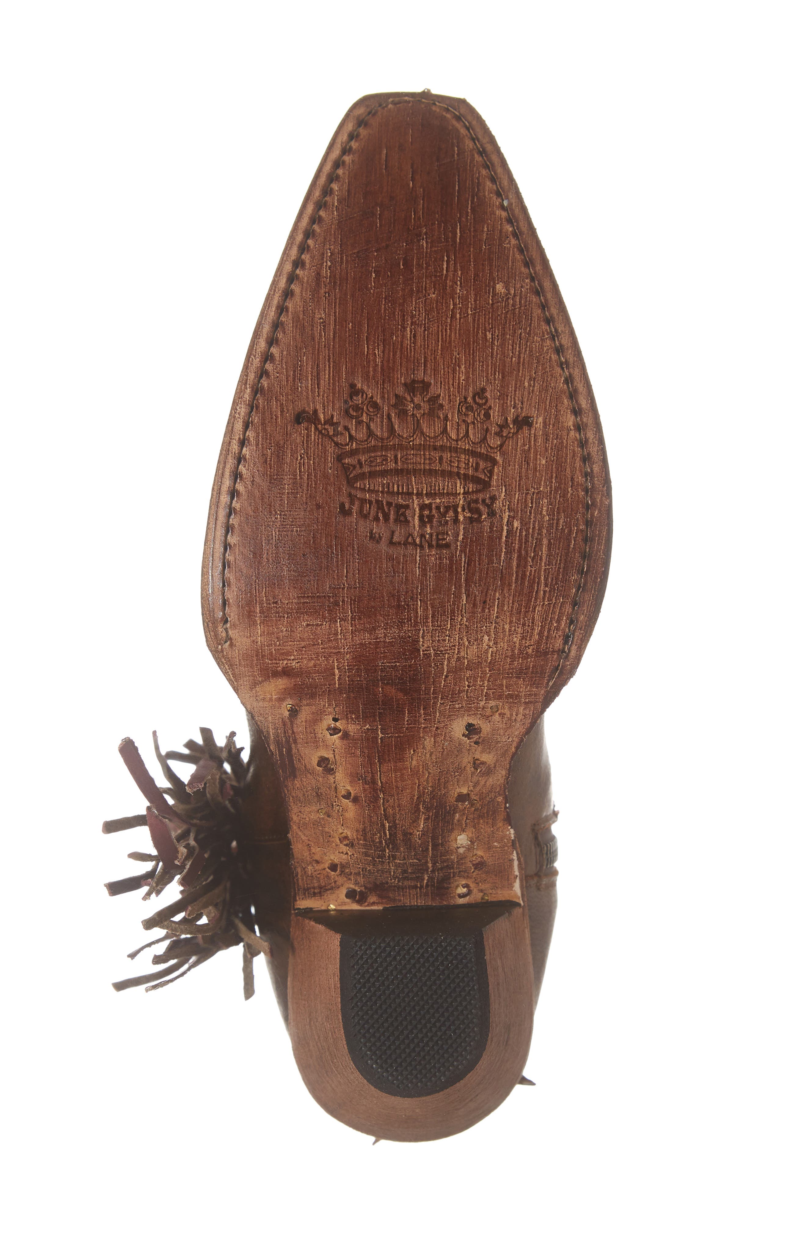 Lane Boots x Junk Gypsy Fringe Western Bootie, Alternate, color, 