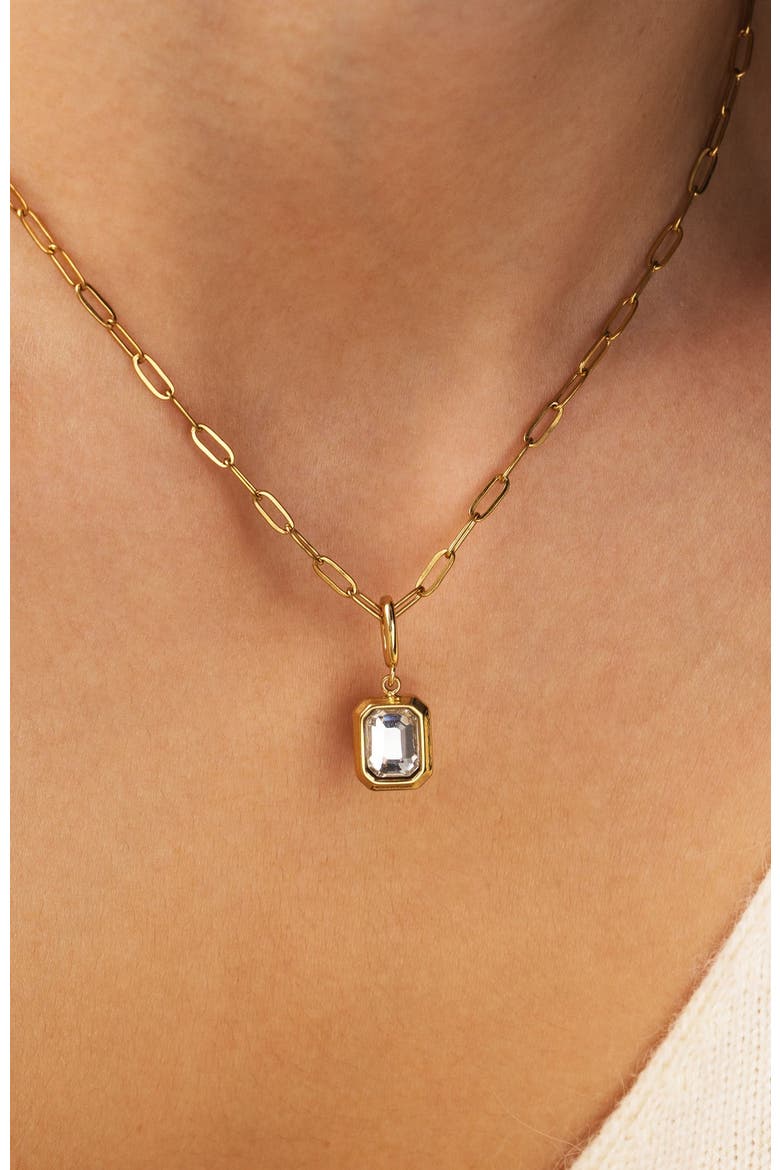Sophia Baguette Necklace, Alternate, color, Gold