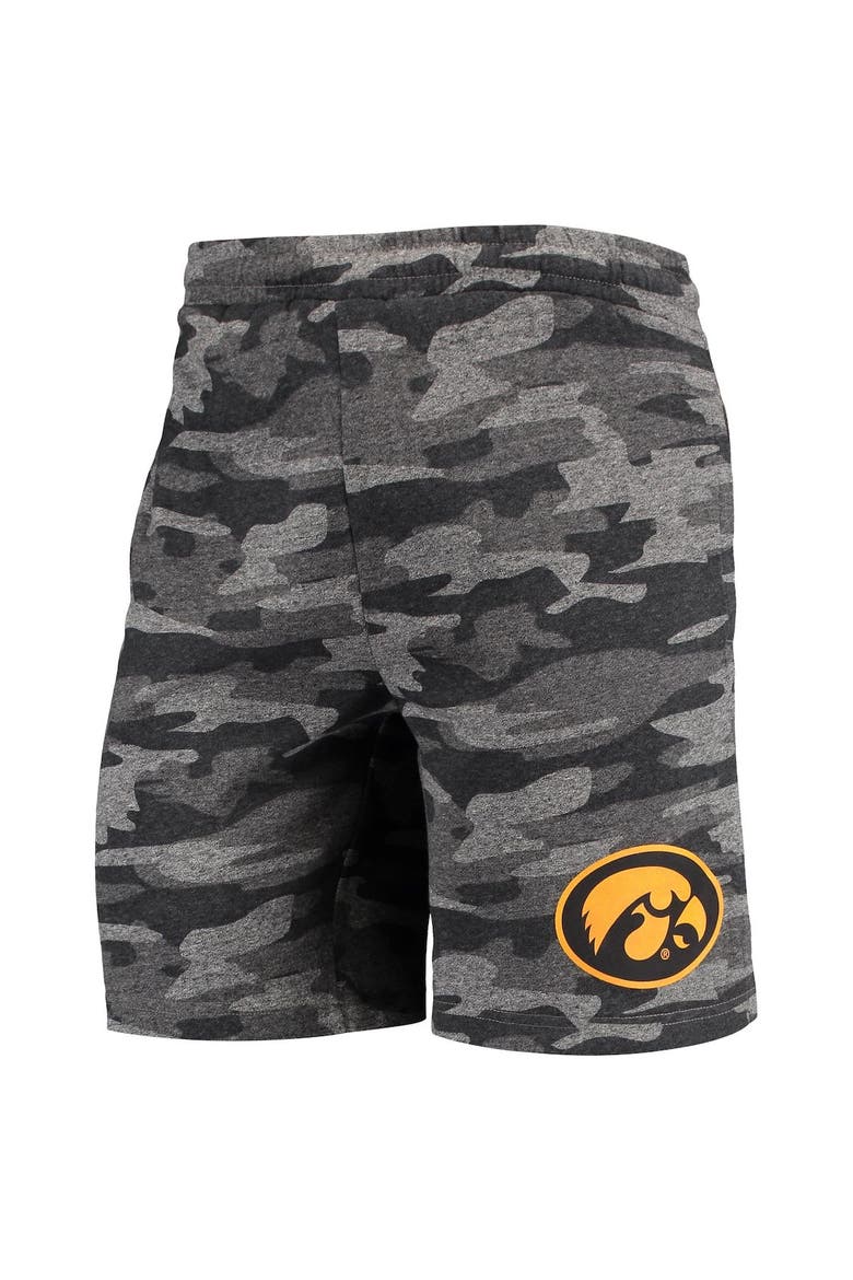 Men's Concepts Sport Charcoal/Gray Iowa Hawkeyes Camo Backup Terry Jam Lounge Shorts, Alternate, color, Charcoal
