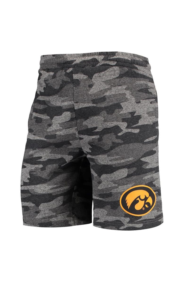 CONCEPTS SPORT Men's Concepts Sport Charcoal/Gray Iowa Hawkeyes Camo Backup Terry Jam Lounge Shorts, Alternate, color, Charcoal