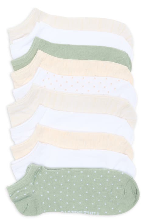 10-Pack Assorted Dots No Show Socks