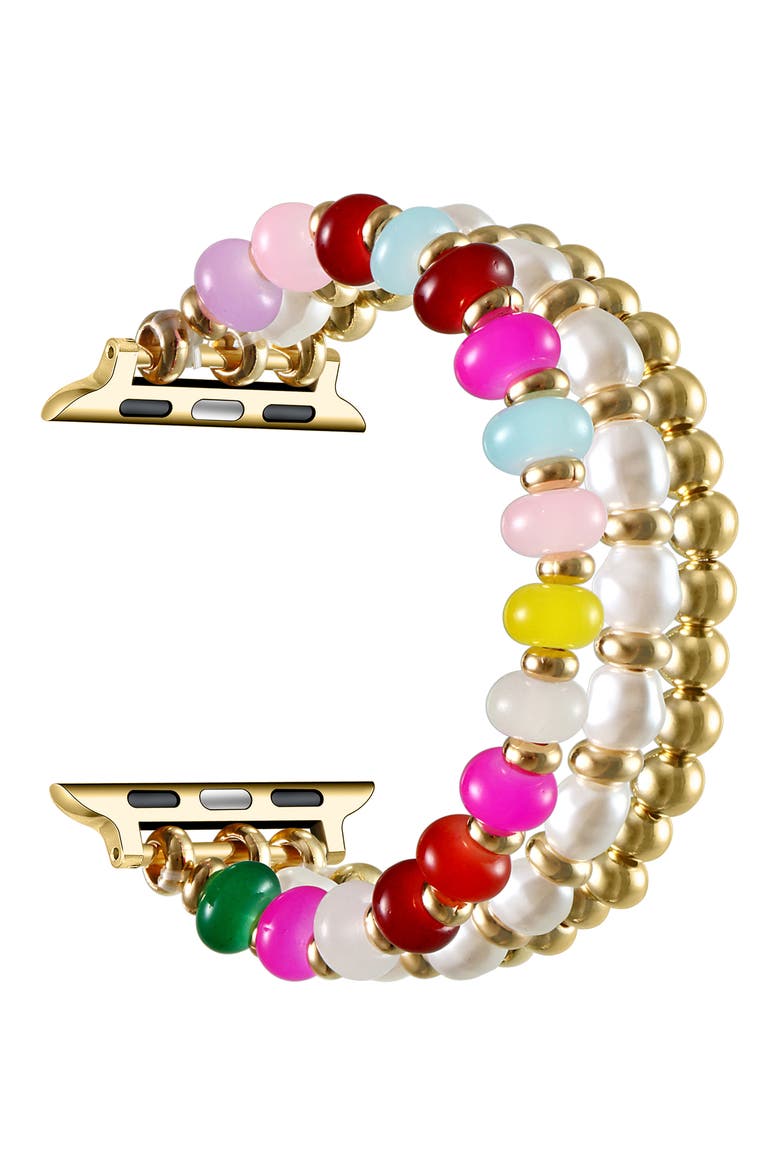 Jasmine Beaded Apple Watch® Watchband, Alternate, color, GOLD
