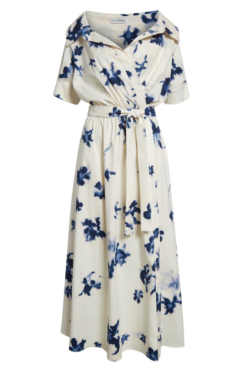 Altuzarra Lydia Floral Stretch Cotton Shirtdress, Alternate, color, Berry Blue Flowers