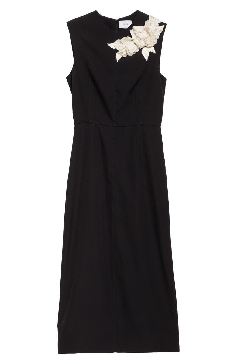 Erdem Embroidered Wool Pencil Cocktail Dress, Alternate, color, 