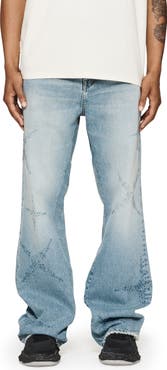 PURPLE BRAND Vintage Indigo Crystal Embellished Wide Leg Jeans