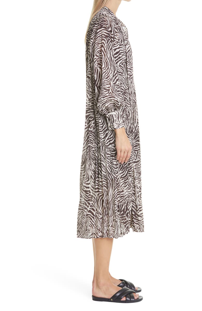 Samsøe Samsøe Dorothe Abstract Animal Print Long Sleeve Midi Dress, Alternate, color, 