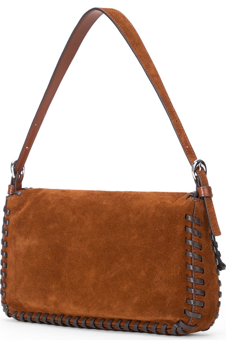 STAUD Harlow Suede Shoulder Bag, Alternate, color, Tabacco/ Espresso