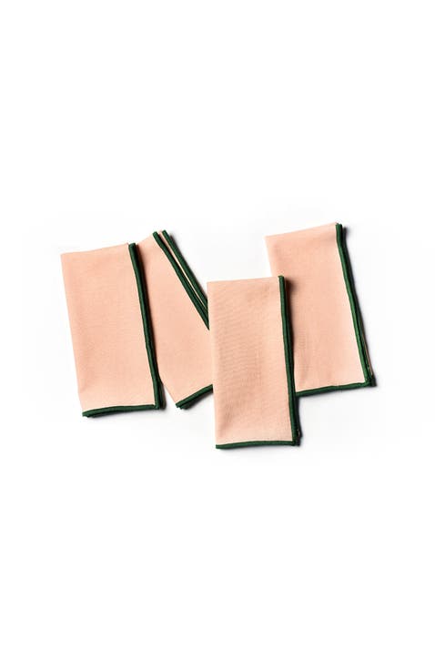 Blush and Pine Color Block Napkins Set of 4