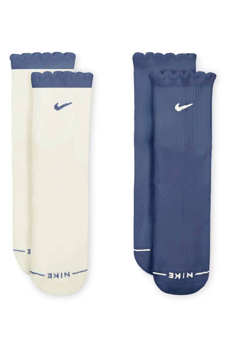 Nike Everyday Elevated Assorted 2-Pack Dri-FIT Cotton Blend Crew Socks, Main, color, Ivory Multi