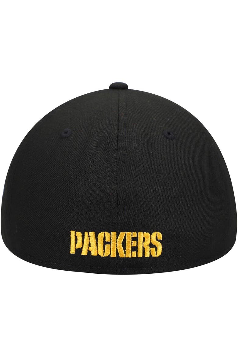 Men's New Era Black Green Bay Packers Omaha Low Profile 59FIFTY Fitted Hat, Alternate, color, Black