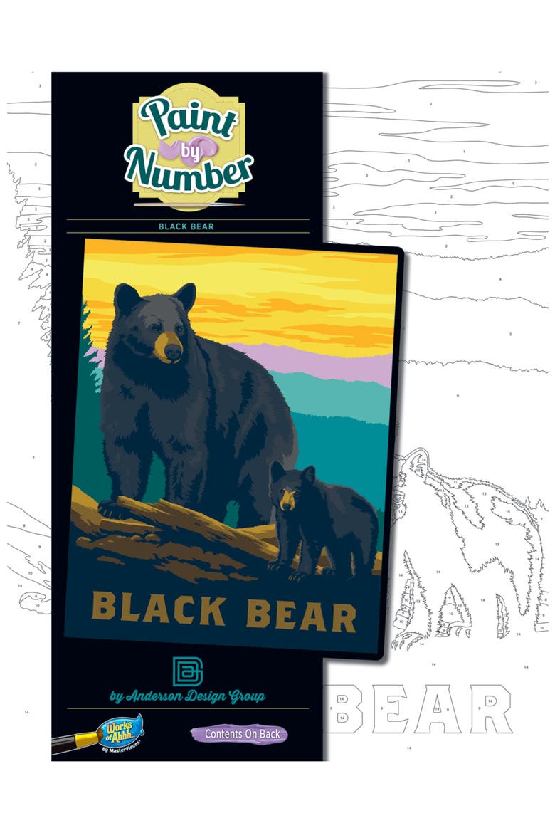 Black Bear - Paint by Number, Main, color, Multicolor