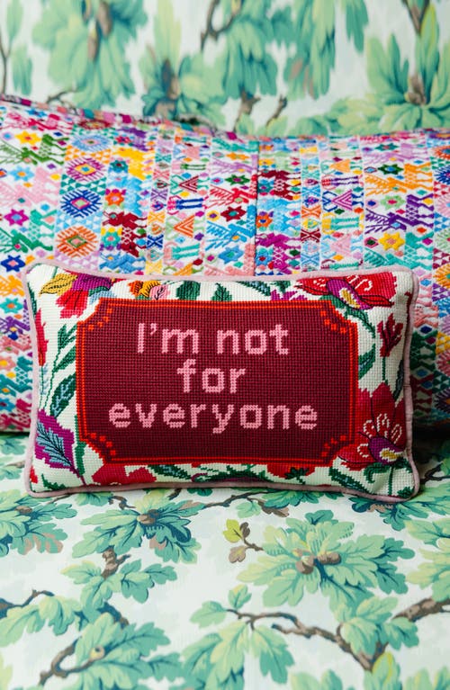Furbish Not For Everyone Needlepoint Pillow In Multi