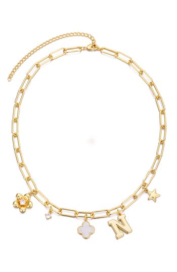Adornia Initial Charm Pendant Necklace In Gold